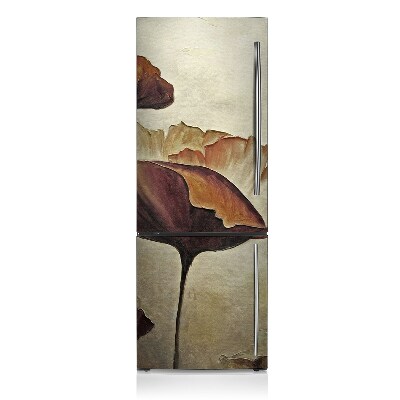 Magnetic fridge cover Painted large poppies