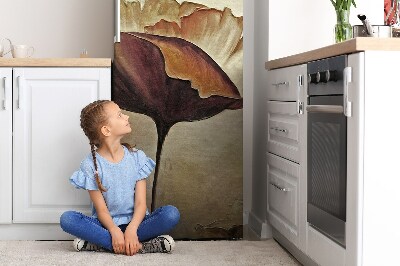 Magnetic fridge cover Painted large poppies