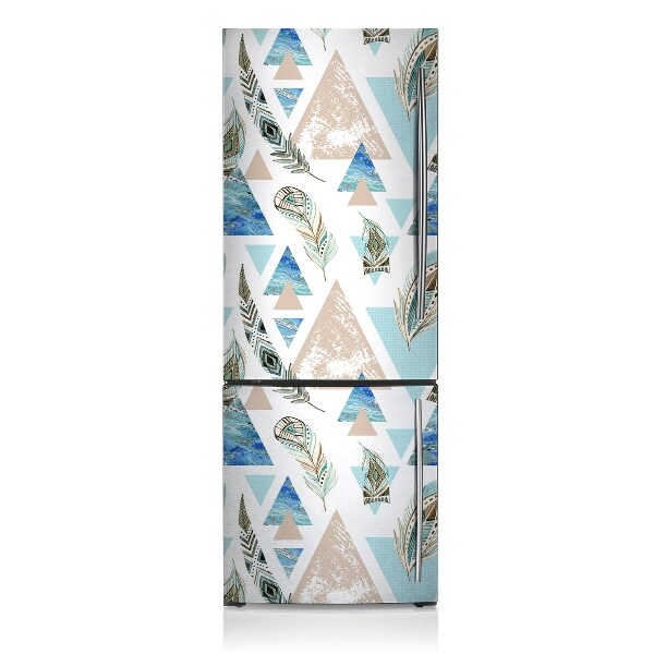 Decoration fridge cover Triangles and feathers