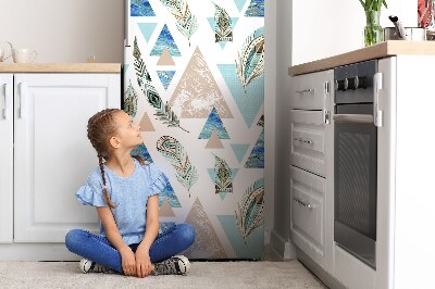 Decoration fridge cover Triangles and feathers