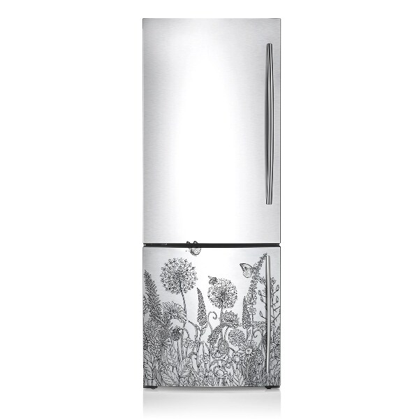 Decoration fridge cover Sketch of flowers