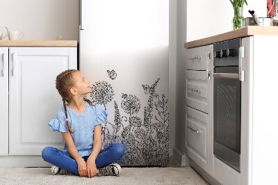 Decoration fridge cover Sketch of flowers