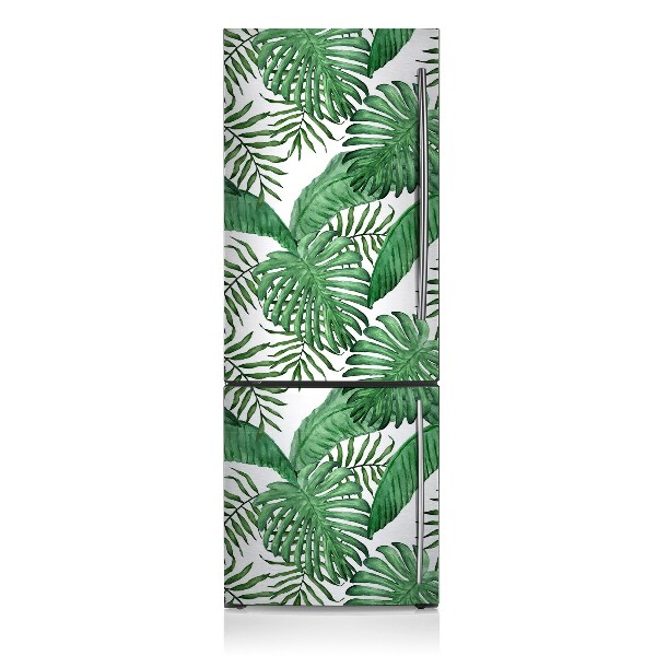 Magnetic fridge cover Exotic green leaves