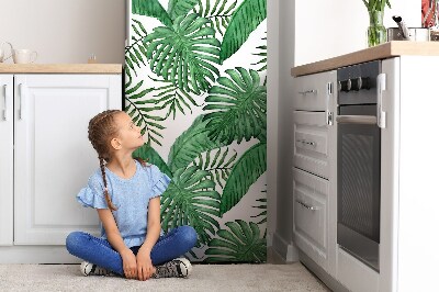 Magnetic fridge cover Exotic green leaves