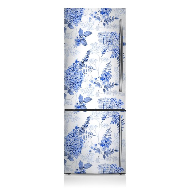 Magnetic fridge cover Blue hydrangea