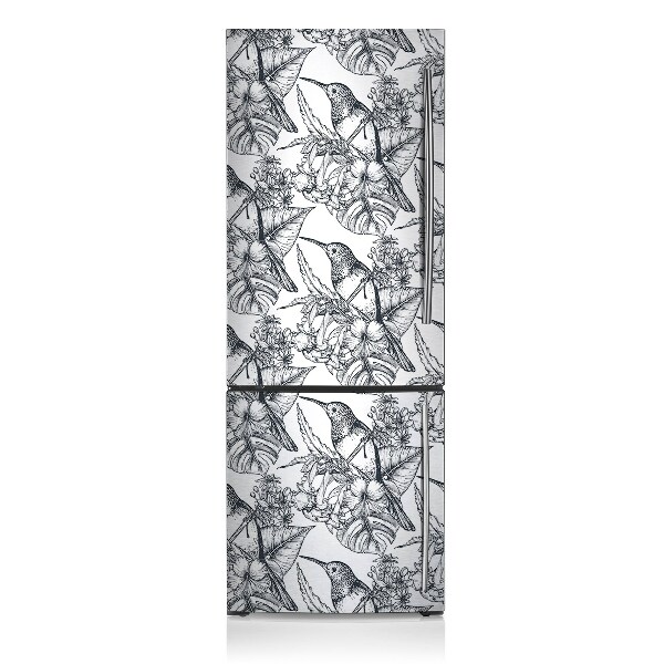 Decoration fridge cover Drawn birds