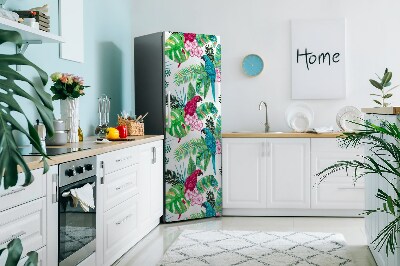 Decoration fridge cover Parrot mural