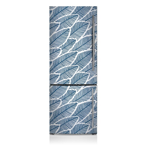 Magnetic fridge cover Blue leaves