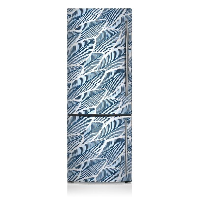 Magnetic fridge cover Blue leaves