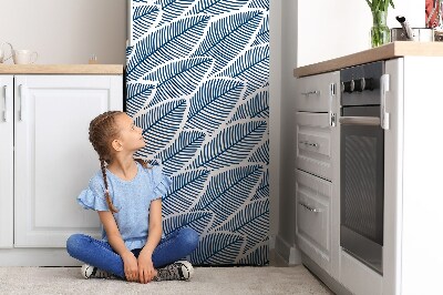 Magnetic fridge cover Blue leaves