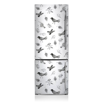 Magnetic fridge cover Drawn birds