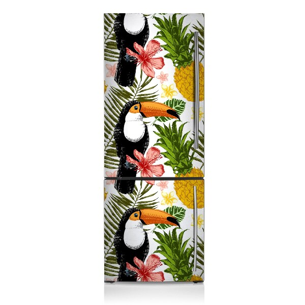 Decoration fridge cover Toucan and pineapple