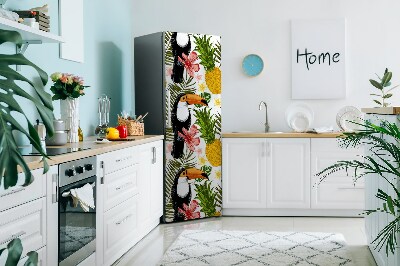 Decoration fridge cover Toucan and pineapple