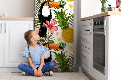 Decoration fridge cover Toucan and pineapple