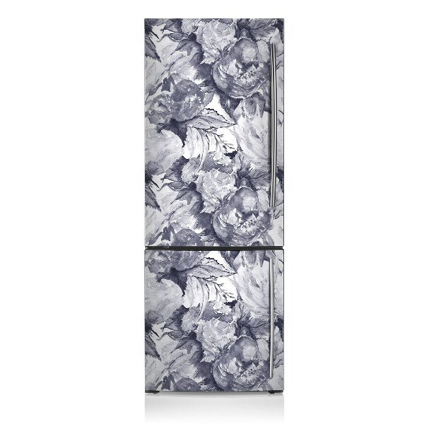 Magnetic fridge cover Gray flowers