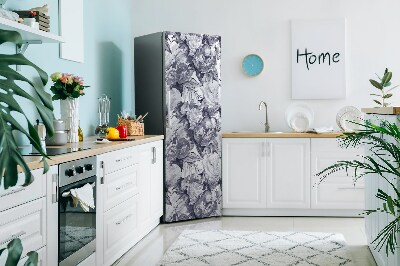 Magnetic fridge cover Gray flowers