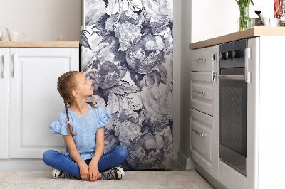 Magnetic fridge cover Gray flowers