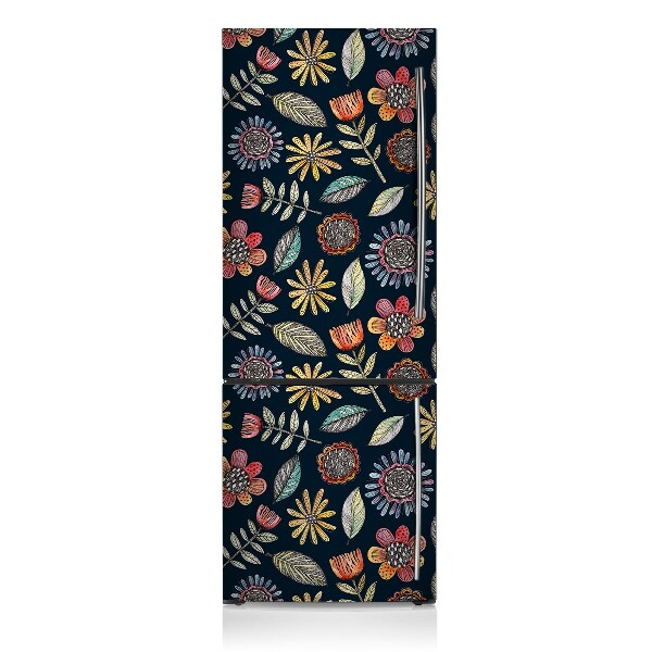 Magnetic fridge cover Colorful flowers