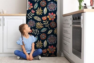 Magnetic fridge cover Colorful flowers