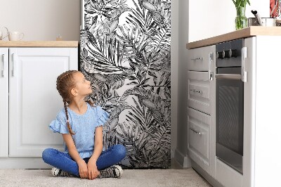 Decoration fridge cover Sketch exotic leaves