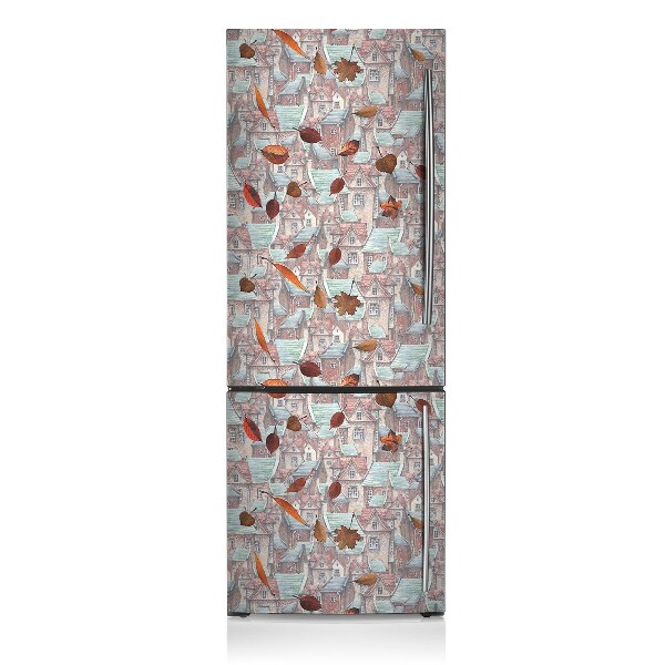 Decoration fridge cover Autumn city