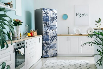 Decoration fridge cover Blue palm trees