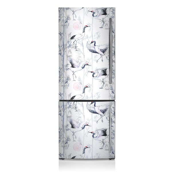 Magnetic fridge cover Dancing cranes