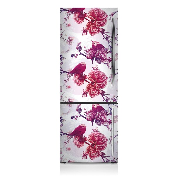 Decoration fridge cover Purple birds