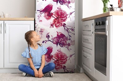 Decoration fridge cover Purple birds