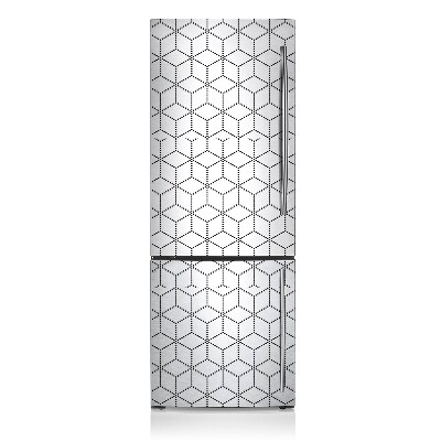 Magnetic fridge cover Gray cubes