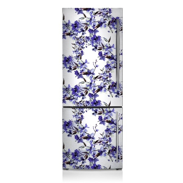 Magnetic fridge cover Blue flowers