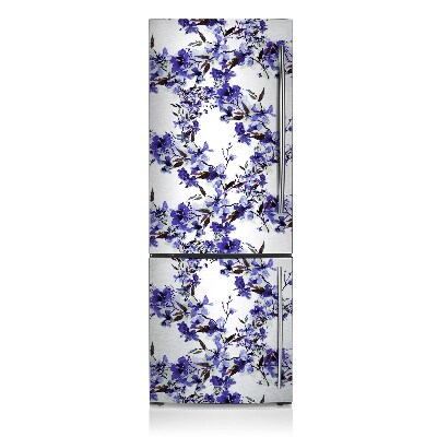 Magnetic fridge cover Blue flowers