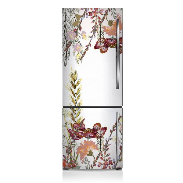 Magnetic fridge cover Field full of flowers