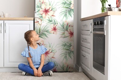 Magnetic fridge cover Hawaiian flowers