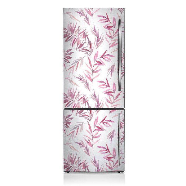 Decoration fridge cover Pink leaves