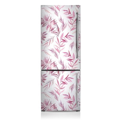 Decoration fridge cover Pink leaves