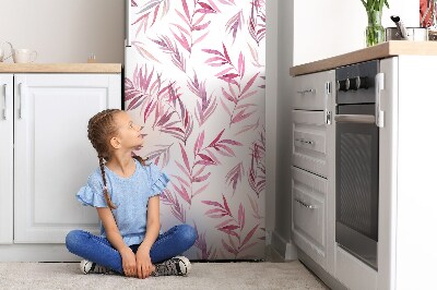 Decoration fridge cover Pink leaves