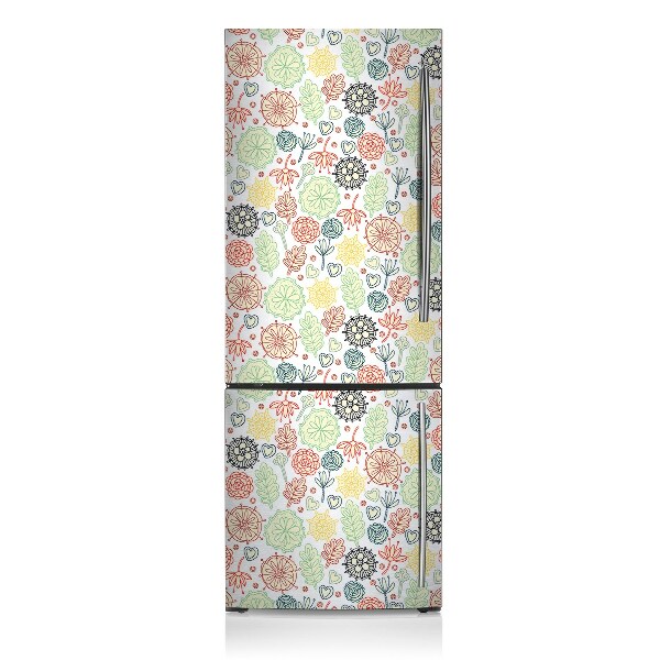 Decoration fridge cover Flowers and hearts