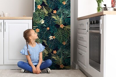 Magnetic fridge cover Flowers and leaves