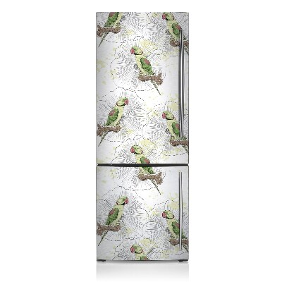 Decoration fridge cover Green parrots