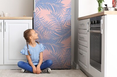 Decoration fridge cover Blue leaves