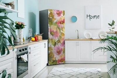 Magnetic fridge cover Painted flowers