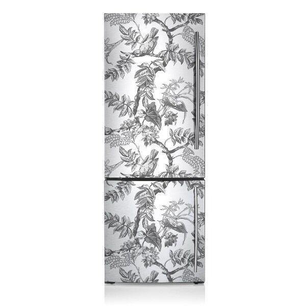 Decoration fridge cover Gray birds