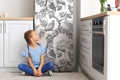 Decoration fridge cover Gray birds