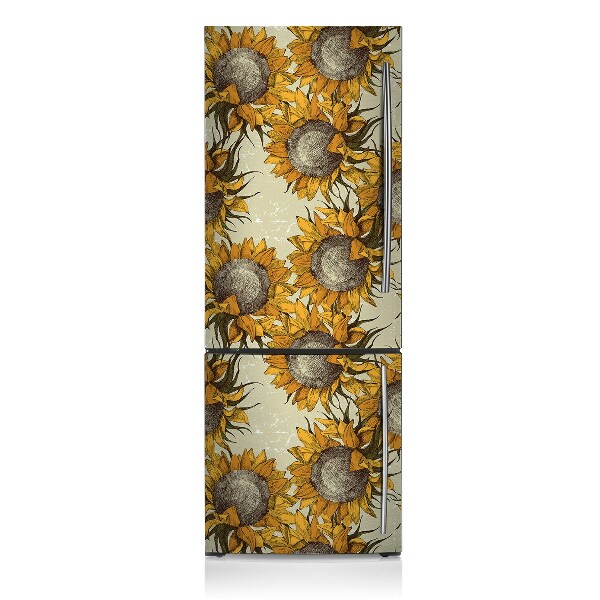 Magnetic fridge cover Retro sunflower