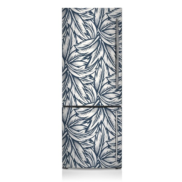 Magnetic fridge cover Drawn leaves