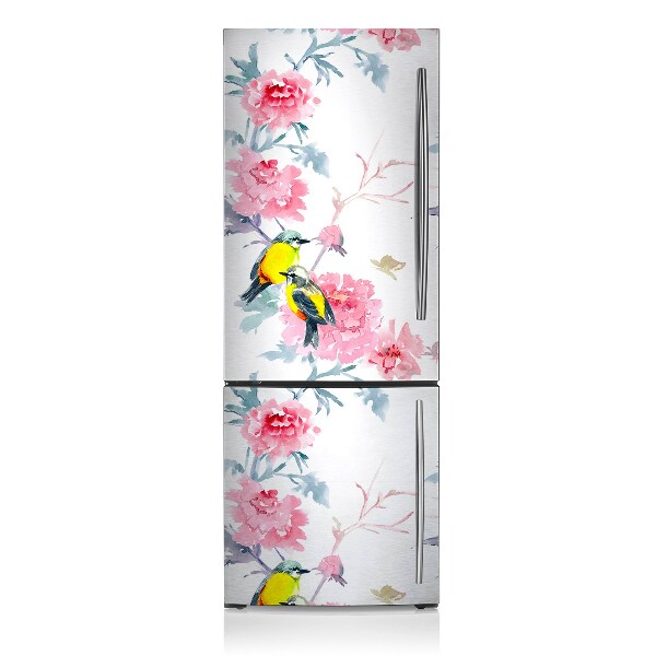 Magnetic fridge cover Birds and flowers