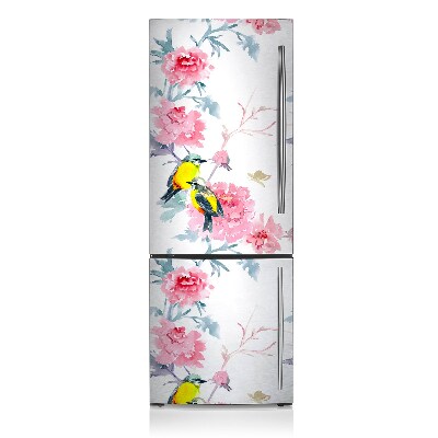 Magnetic fridge cover Birds and flowers