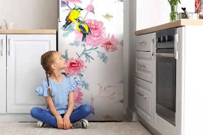 Magnetic fridge cover Birds and flowers