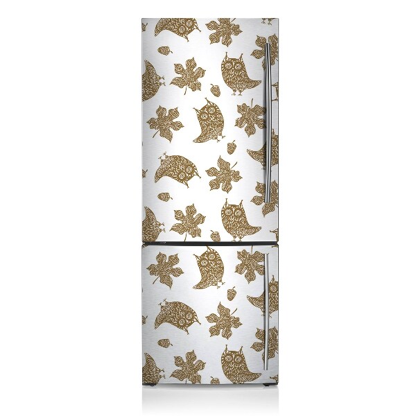 Decoration fridge cover Leaves and owls